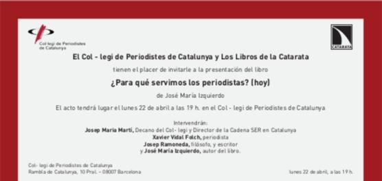 Presentació del llibre "Para que servimos los periodistas? (hoy)"