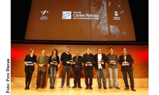 Els guanyadors de la cinquena edició dels Premis Carles Rahola de Comunicació Local. 