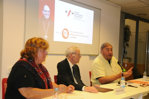 D'esquerra a dreta, Teresa Carreras, Pare Pius-Ramon Tragan i Antonio Franco