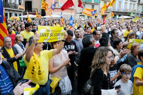 Imatge de la darrera concentració celebrada a Manresa a favor del 9N. (Foto Salvador Redó. Regió7)