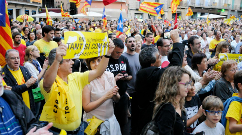 Imatge de la darrera concentració celebrada a Manresa a favor del 9N. (Foto Salvador Redó. Regió7)