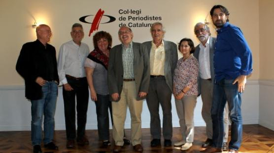 El jurat. D'esquerra a dreta: Tresseras, Mazcuñán, Carreras, Badia, Gifreu, Oliva, Villatoro i Finestres.