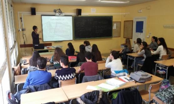 La xerrada a l'institut Ribera del Sió d'Agramunt. 