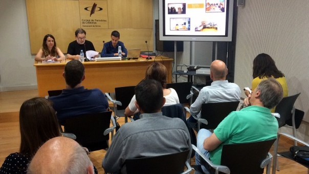 Un moment de l'assemblea informativa de Girona.