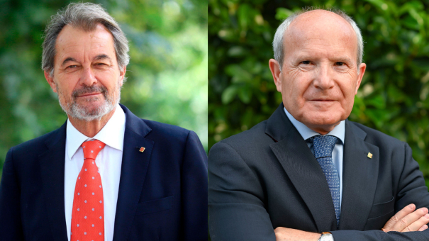 Els expresidents Artur Mas i José Montilla. 