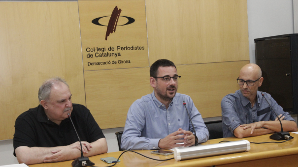 Jordi Grau, Lluc Salellas i Martí Ayats, durant la presentació.