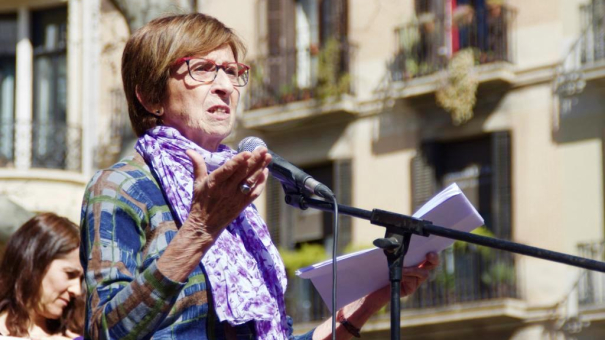 Montserrat Minobis, en un acte en contra de la violència masclista.