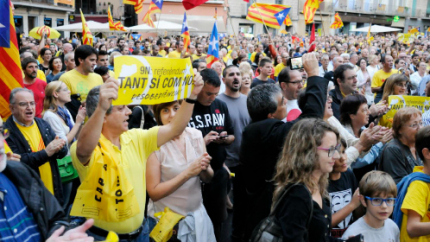Imatge de la darrera concentració celebrada a Manresa a favor del 9N. (Foto Salvador Redó. Regió7)