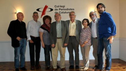 El jurat. D'esquerra a dreta: Tresseras, Mazcuñán, Carreras, Badia, Gifreu, Oliva, Villatoro i Finestres.