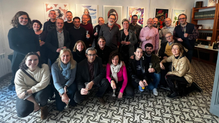 Els assistents a la I Trobada de Nadal de periodistes de Girona. 