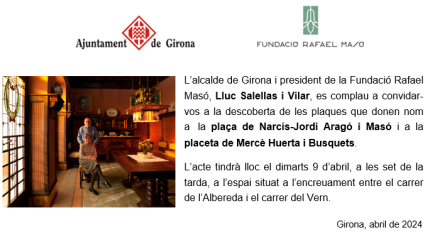 Narcís-Jordi Aragó i Mercè Huerta tindran dues places a Girona. 