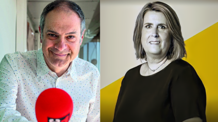 Els periodistes Toni Clapés i Marta Romagosa.