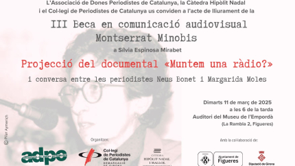 L'acte de lliurament de la III Beca Montserrat Minobis es farà l'11 de març.