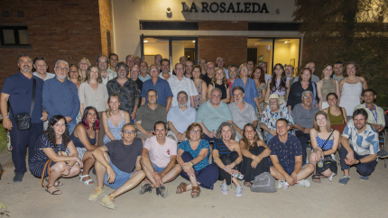 La tradicional foto de grup del Sopar de Periodistes de Girona.