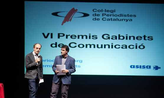 Marc Vidal i Jordi Navarro en el moment de la benvinguda.