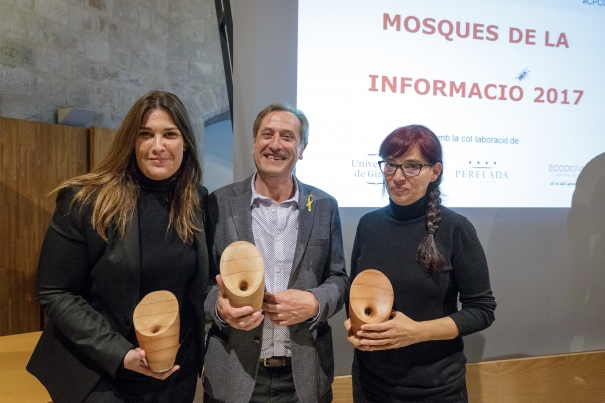 Els tres premiats empordanesos: Reixach, Genís i Parada.