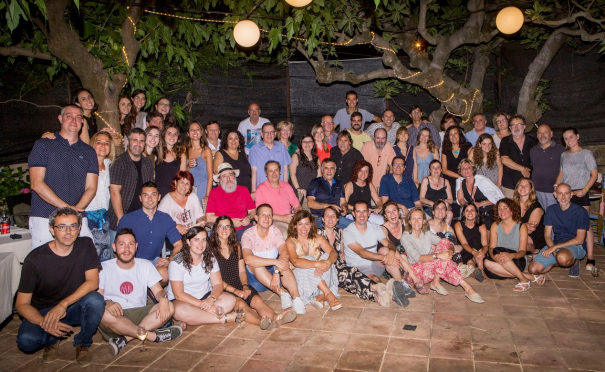 La tradicional foto de grup del Sopar de Periodistes de Girona.