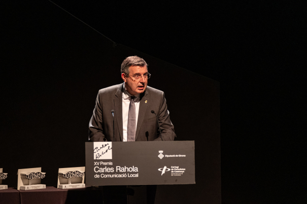 El president de la Diputació de Girona, Miquel Noguer, durant el seu parlament.