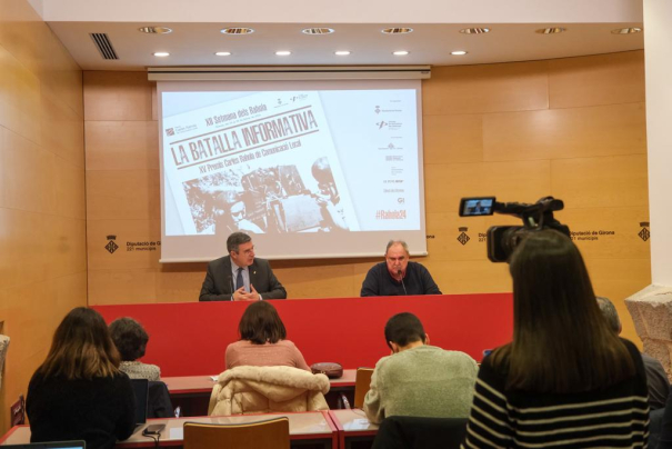 Miquel Noguer i Jordi Grau, durant la presentació de la XII Setmana dels Rahola.