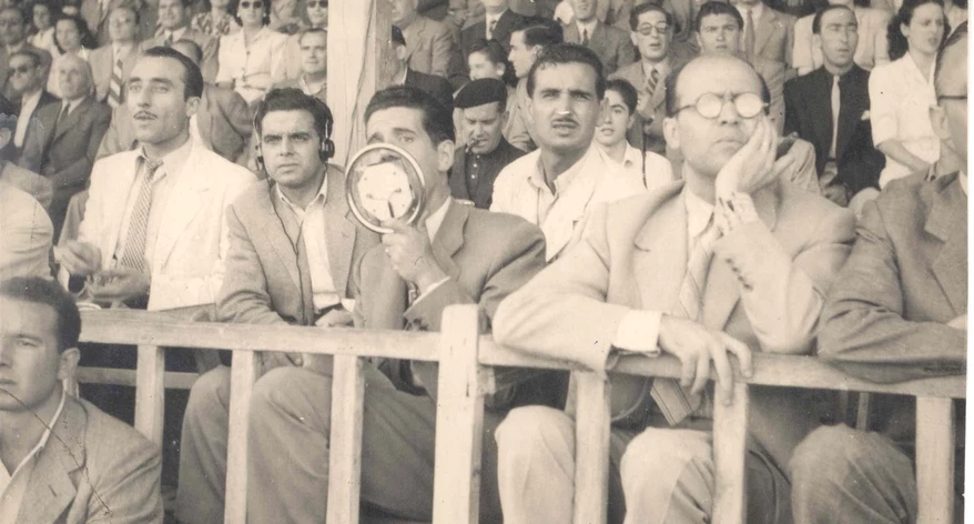 Emili Banda, durant una transmissió esportiva de Ràdio Girona.