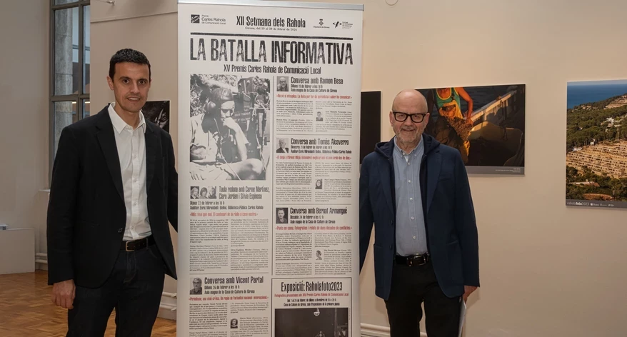 Xevi Masachs i Ramon Besa, abans de començar la conversa. Xevi Masachs i Ramon Besa, abans de començar la conversa.