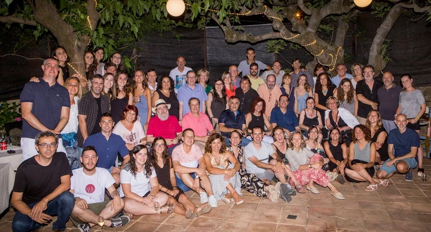 La tradicional foto de grup del Sopar de Periodistes de Girona.