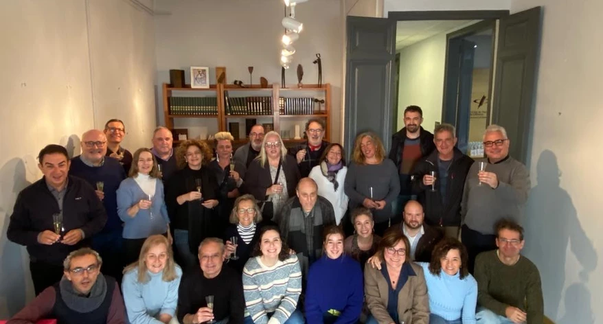 Segona foto de grup de la II Trobada de Nadal de Periodistes de Girona.