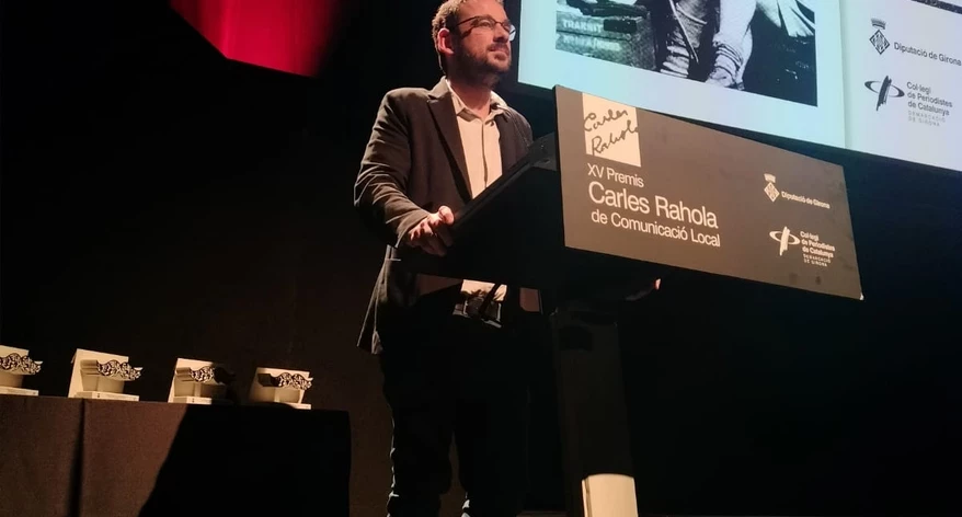 L'alcalde de Girona, Lluc Salellas, va parlar durant la gala. 