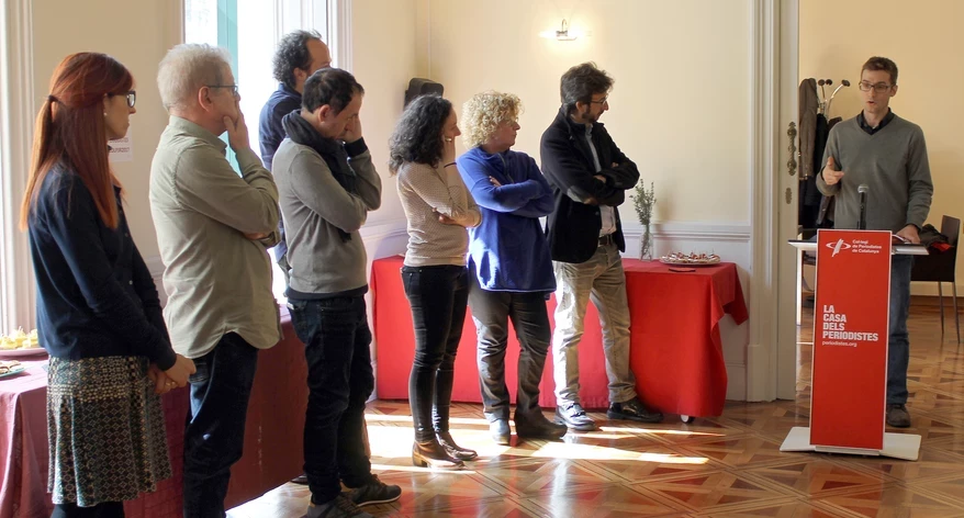 Carles Prats explicant Grup de Treball de Mitjans Públics