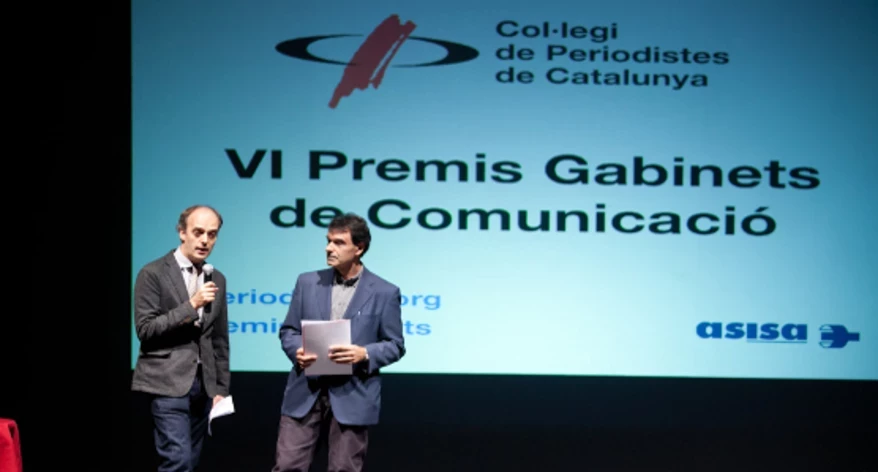 Marc Vidal i Jordi Navarro en el moment de la benvinguda.