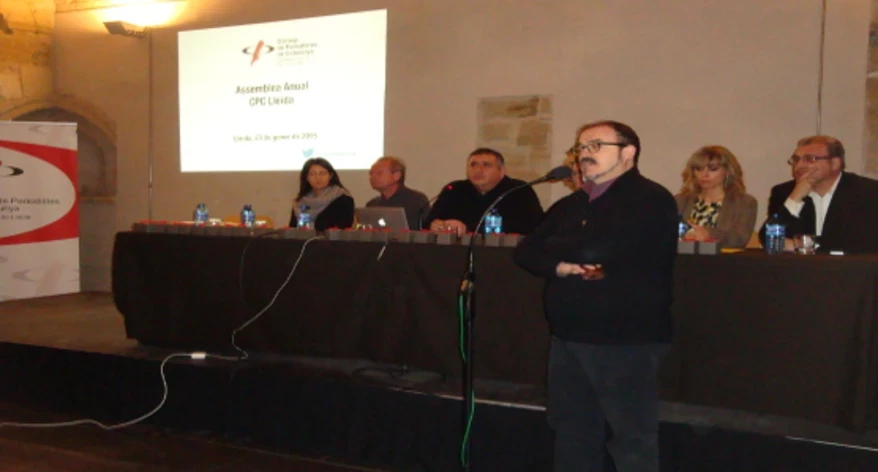 Pep Tort explicant el conveni entre el Consorci de la Seu Vella i el CPCLleida