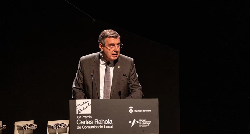 El president de la Diputació de Girona, Miquel Noguer, durant el seu parlament.