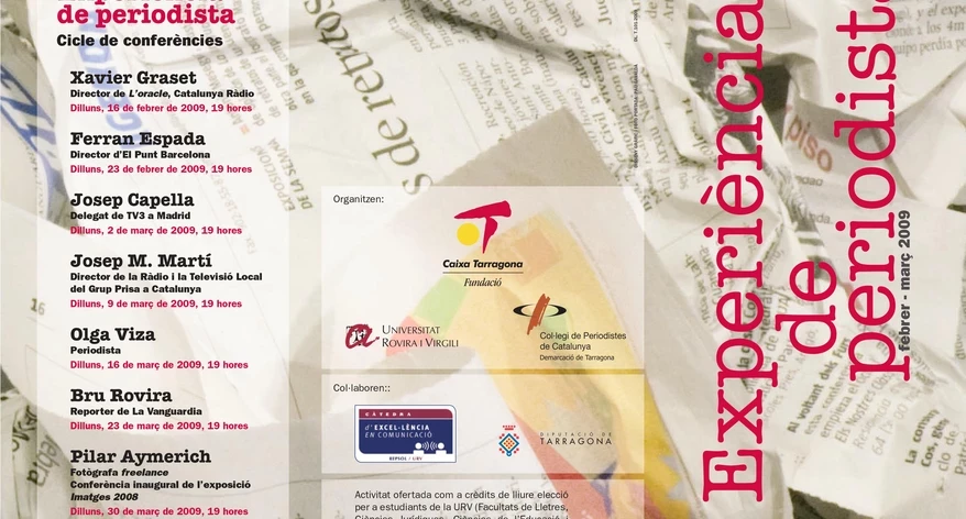 Tríptic Experiència de periodista 2009