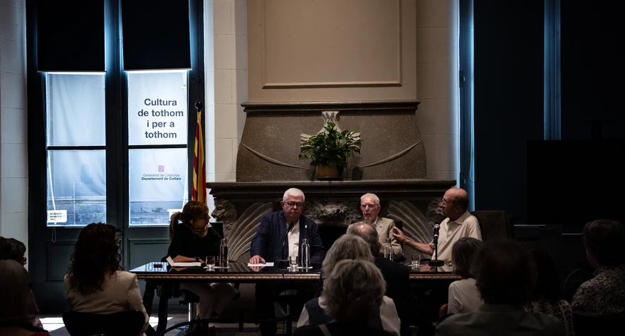 Carme Garcia, Agustí Alcoberro, Jaume Sobrequés i Jaume Guillamet.