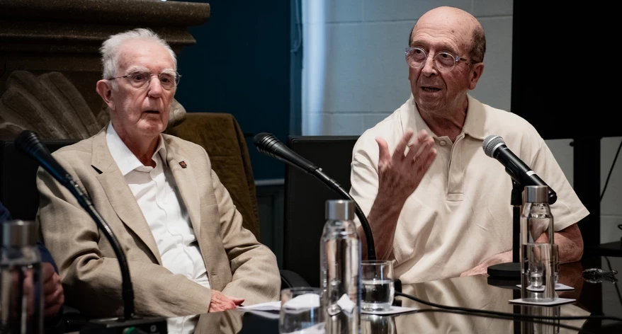 Jaume Sobrequés i Jaume Guillamet van protagonitzar la conversa.