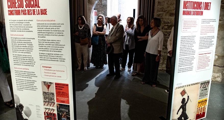 Un moment de la inauguració de l'exposició.