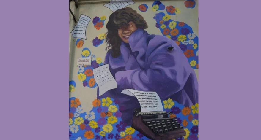 El mural dedicat a la Pepa, obra de Mariona Terrats.