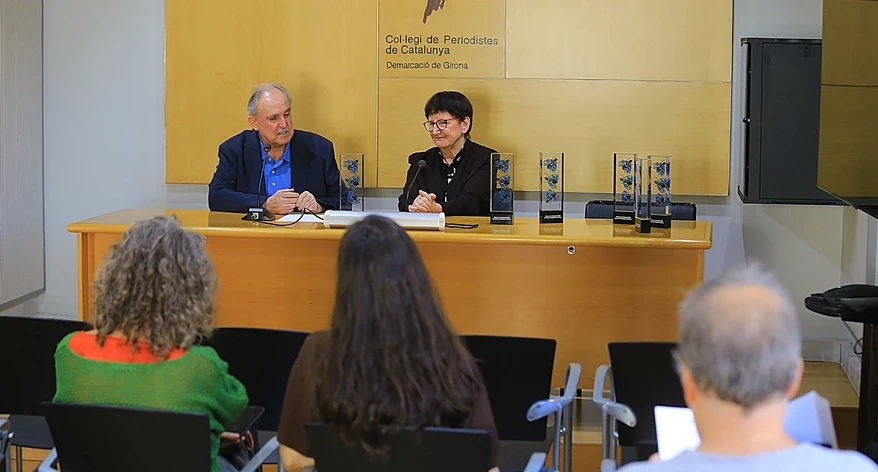 Jordi Grau i Pia Crozet, en la roda de premsa de presentació de les Mosques 2026.
