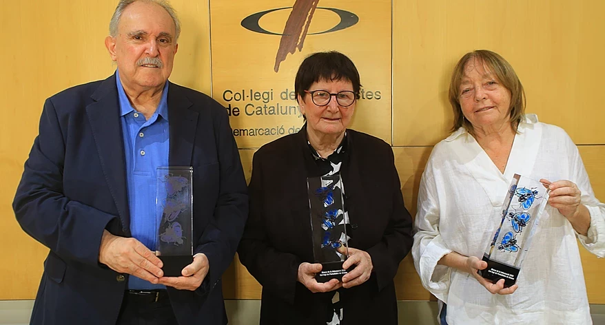Jordi Grau, Pia Crozet i Rosa Gil, amb les peces d'aquest any.