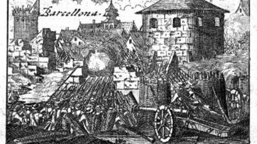 Un gravat del setge austriacista de 1705 quan Barcelona estava sota control dels borbònics