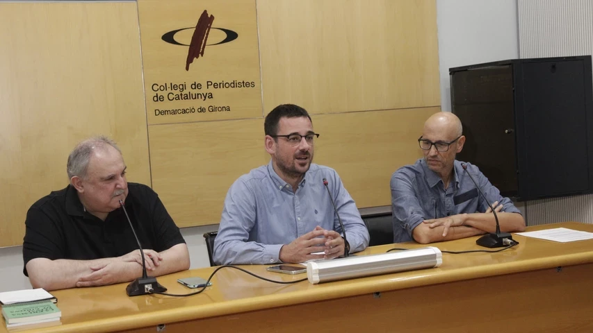 Jordi Grau, Lluc Salellas i Martí Ayats, durant la presentació.