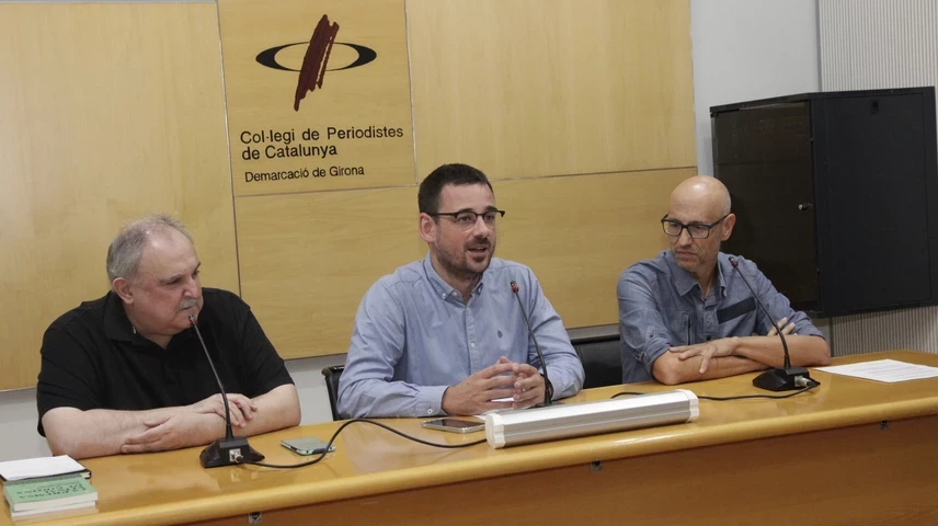 Jordi Grau, Lluc Salellas i Martí Ayats, durant la presentació.
