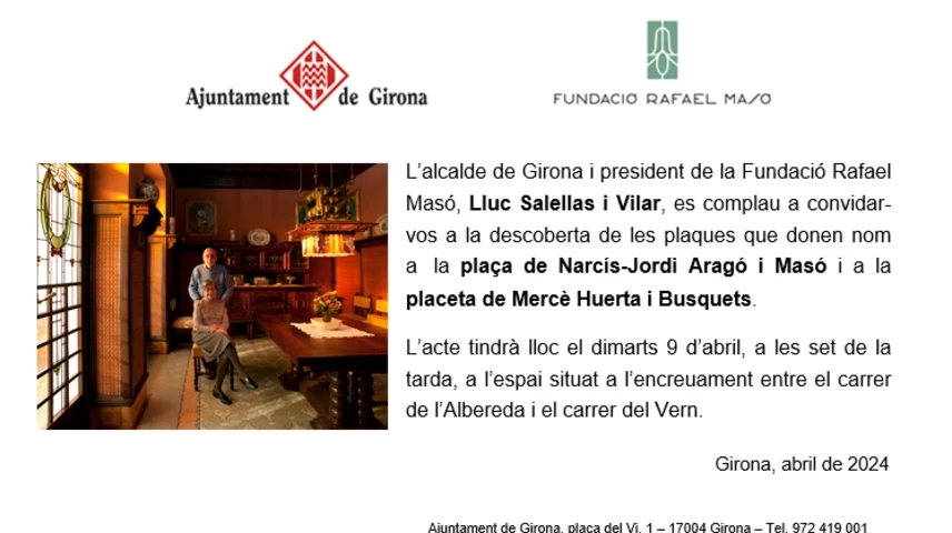 Narcís-Jordi Aragó i Mercè Huerta tindran dues places a Girona. 