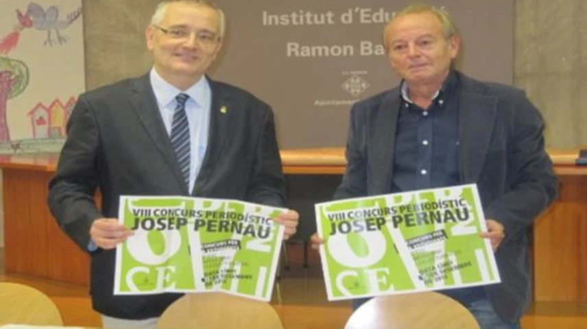 A la dreta, el vicepresident del CPC Lleida; a la l'esquerra, el regidor. Foto: Paeria