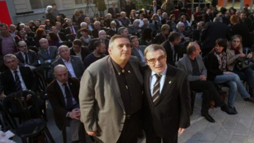 Rafa Gimena i Àngel Ros poc abans de començar la Conferència. Foto: Hermínia Sirvent. 
