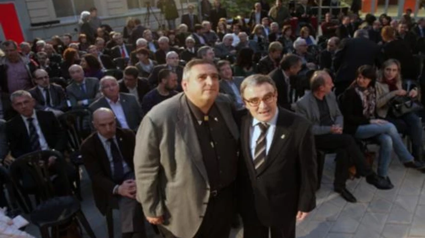 Rafa Gimena i Àngel Ros poc abans de començar la Conferència. Foto: Hermínia Sirvent. 