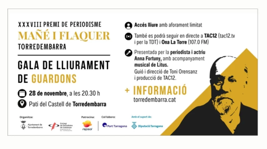 El Premi Mañé i Flaquer es lliura el 28 de novembre