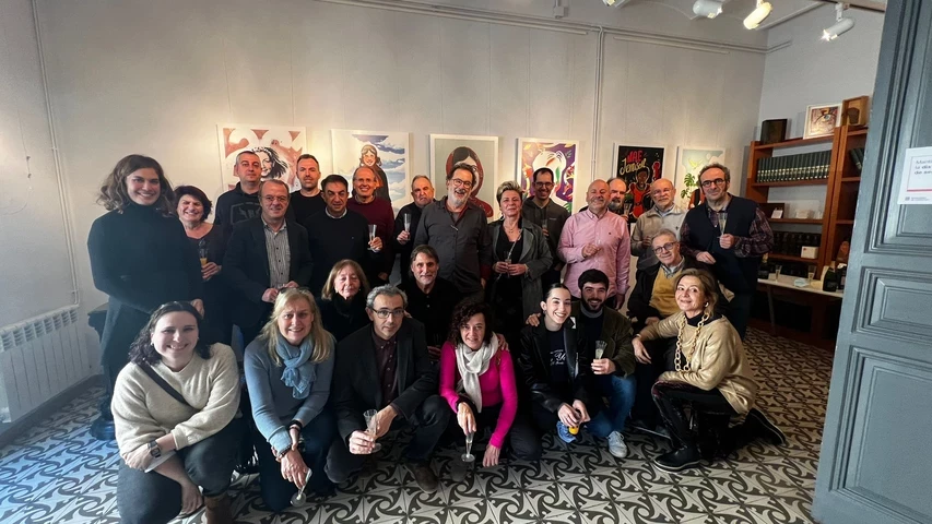 Els assistents a la I Trobada de Nadal de periodistes de Girona. 