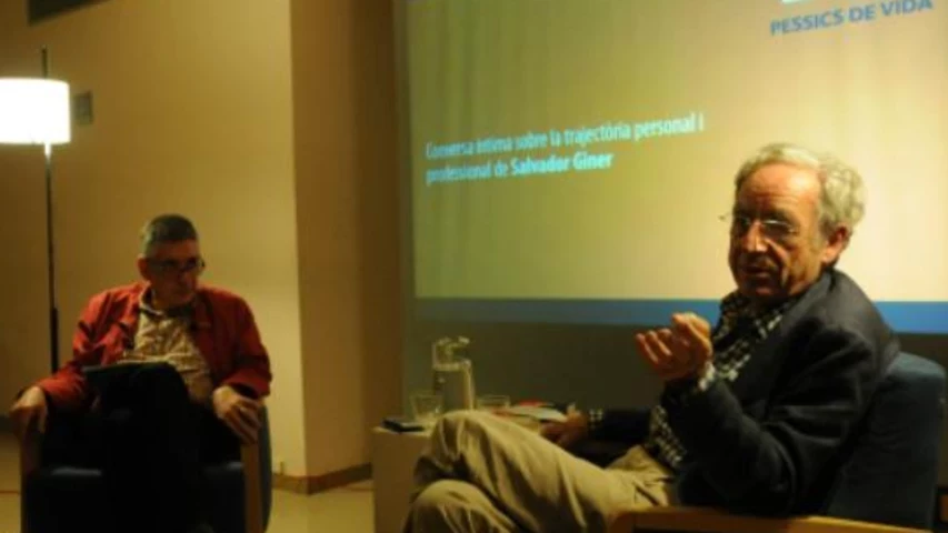 Salvador Giner (en primer terme) i Salvador Redó