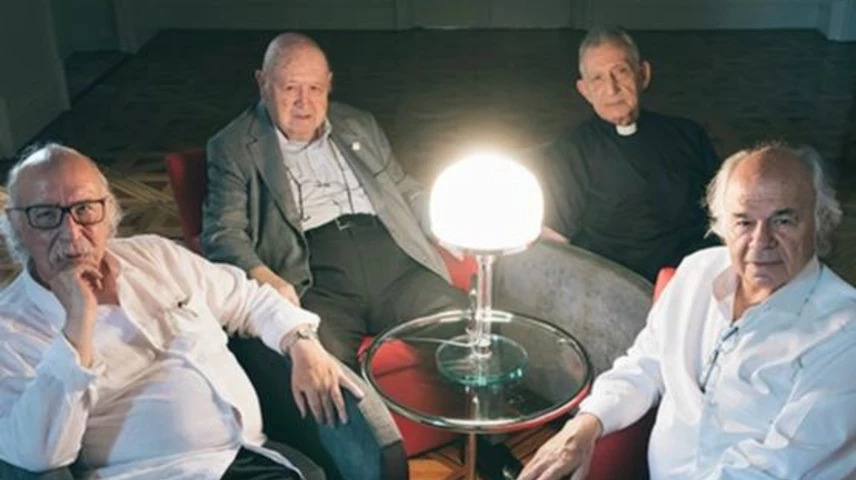 Quatre fundadors del GDP. D'esquerra a dreta: Joan Anton Benach, Josep Maria Cadena, Pere Pascual Piqué i Pere Oriol Costa. Foto: Vicente Pruna